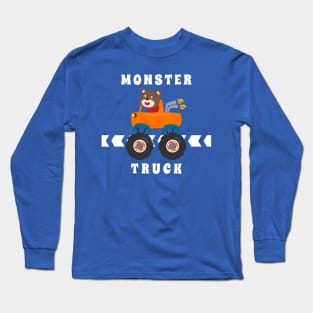 Vector illustration of monster truck with cartoon style Long Sleeve T-Shirt